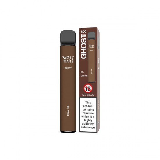 20mg Vapes Bars Ghost 800 Disposable Vape Device 650 Puffs - Flavour: Cola Ice