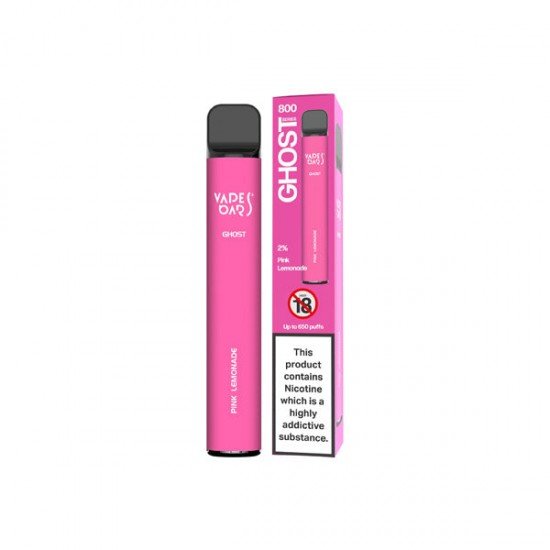 20mg Vapes Bars Ghost 800 Disposable Vape Device 650 Puffs - Flavour: Pink Lemonade