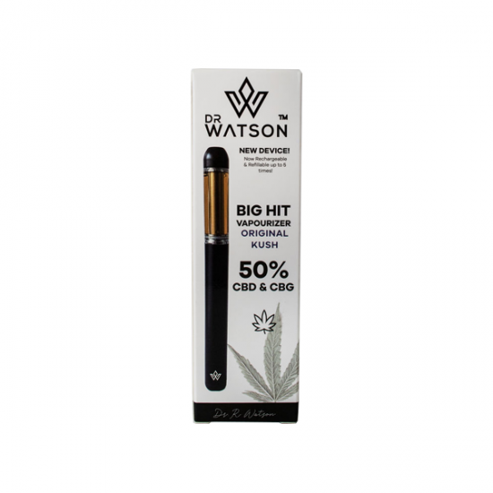 Dr Watson Big Hit 500mg Full Spectrum CBD & CBG Vapourizer Pen - Flavour: Original Kush