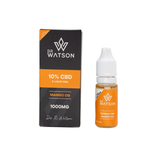 Dr Watson 1000mg Full Spectrum CBD E-liquid 10ml (BUY 1 GET 1 FREE) - Flavour: Mango OG