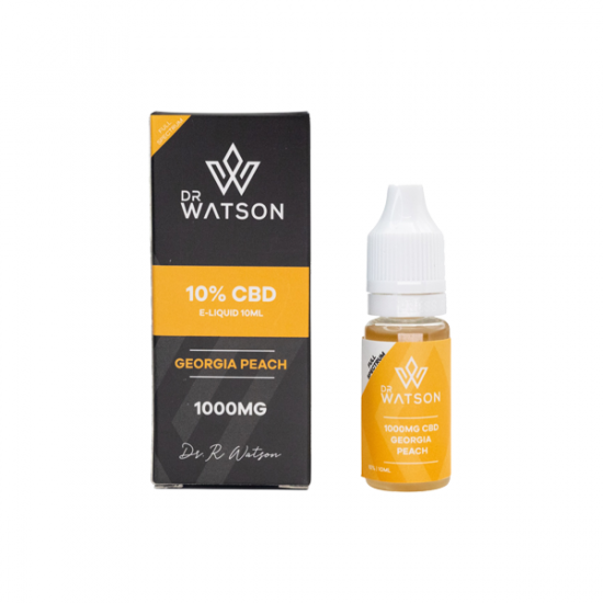 Dr Watson 1000mg Full Spectrum CBD E-liquid 10ml (BUY 1 GET 1 FREE) - Flavour: Georgia Peach