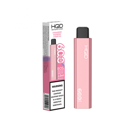 20mg HQD EOS Disposable Vape 600 Puffs - Flavour: Strawberry Raspberry Cherry Ice