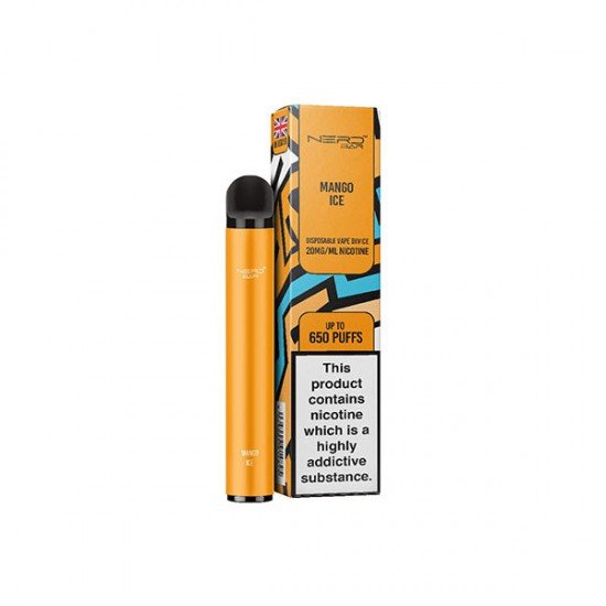 20mg Nerd Bar Disposable Vape Device 650 Puffs - Flavour: Mango Ice