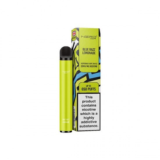 20mg Nerd Bar Disposable Vape Device 650 Puffs - Flavour: Blue Razz Lemonade