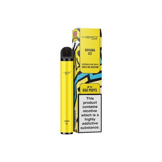 20mg Nerd Bar Disposable Vape Device 650 Puffs - Flavour: Banana Ice