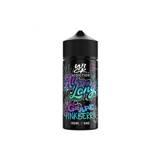 Wick Addiction All Day Long 100ml Shortfill 0mg (70VG/30PG) - Flavour: Grape & Pinkberry