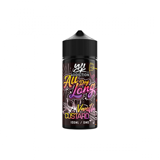 Wick Addiction All Day Long 100ml Shortfill 0mg (70VG/30PG) - Flavour: Vanilla Custard