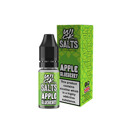 9mg Wick Addiction Wick Salts 10ml Nic Salts (50VG/50PG) - Flavour: Apple Blueberry