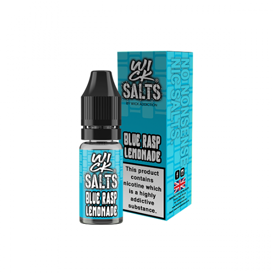 9mg Wick Addiction Wick Salts 10ml Nic Salts (50VG/50PG) - Flavour: Blue Rasp Lemonade