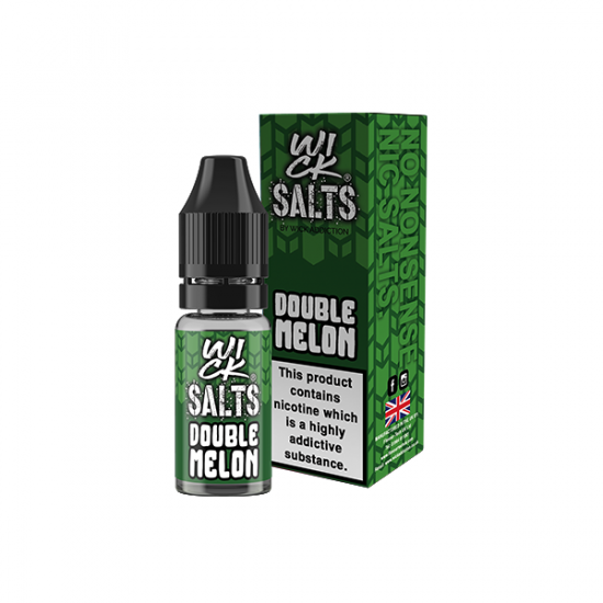 9mg Wick Addiction Wick Salts 10ml Nic Salts (50VG/50PG) - Flavour: Double Melon