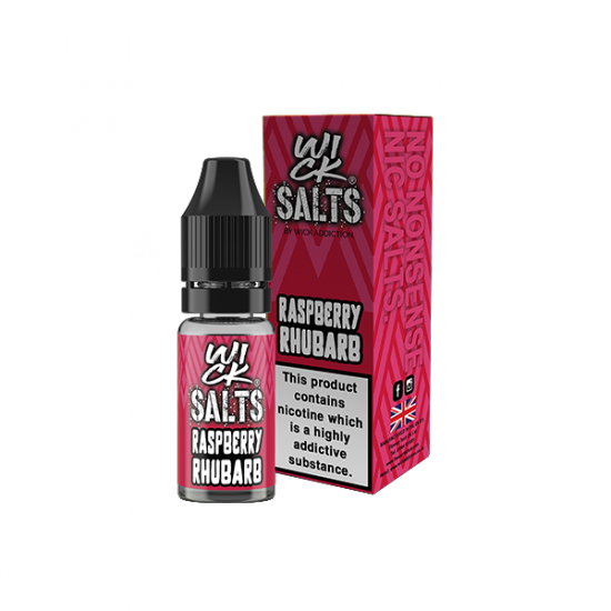 9mg Wick Addiction Wick Salts 10ml Nic Salts (50VG/50PG) - Flavour: Raspberry Rhubarb