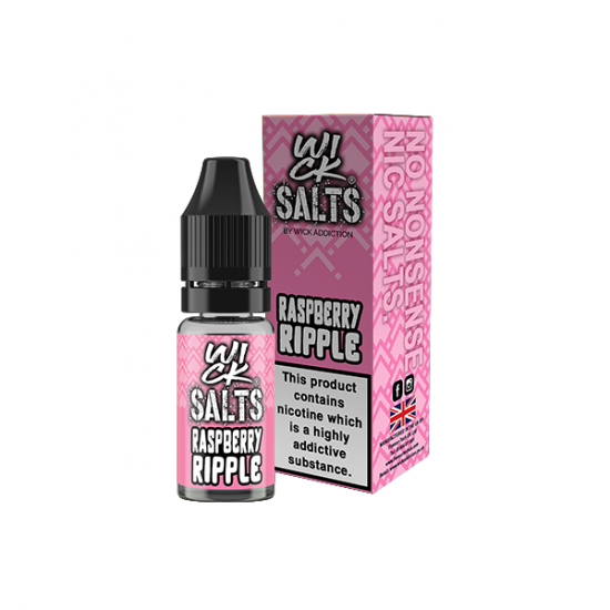 9mg Wick Addiction Wick Salts 10ml Nic Salts (50VG/50PG) - Flavour: Raspberry Ripple