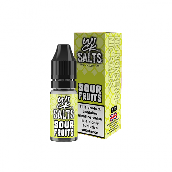 9mg Wick Addiction Wick Salts 10ml Nic Salts (50VG/50PG) - Flavour: Sour Fruits