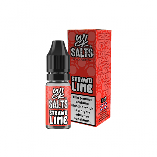 9mg Wick Addiction Wick Salts 10ml Nic Salts (50VG/50PG) - Flavour: Strawb Lime