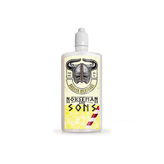 Norsemen 100ml Shortfill Flask Milkshakes 0mg (70VG/30PG) - Flavour: Banana Milkshake