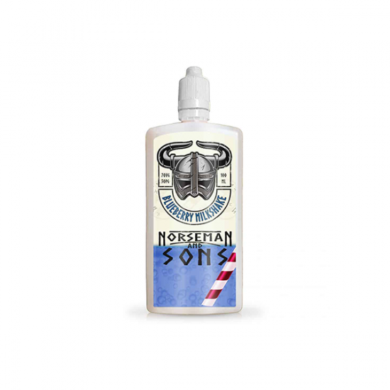 Norsemen 100ml Shortfill Flask Milkshakes 0mg (70VG/30PG) - Flavour: Blueberry Milkshake