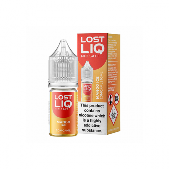 20mg Lost Liq Nic Salts (50VG/50PG) - Flavour: Mango Ice