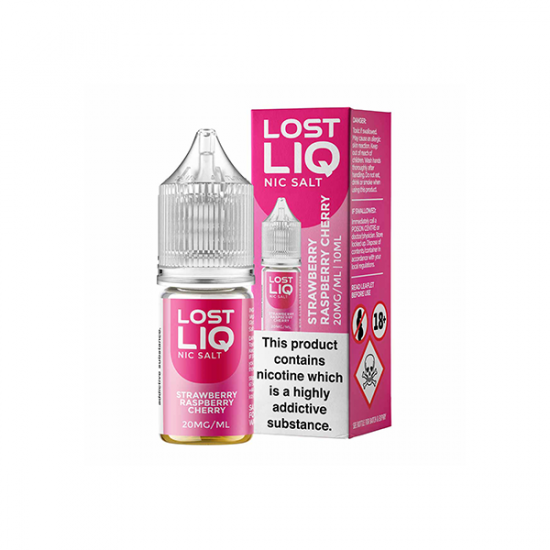 10mg Lost Liq Nic Salts (50VG/50PG) - Flavour: Strawberry Raspberry Cherry