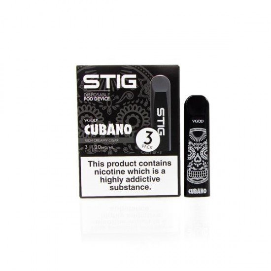 20mg VGOD Stig Disposable Pod Vape Kits 3PCS - Flavour: Cubano