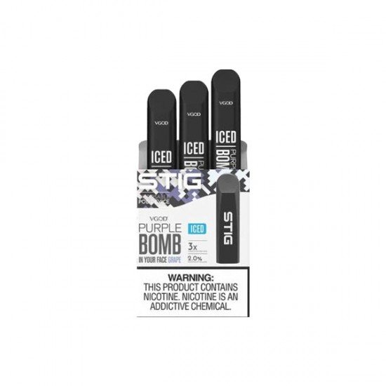 20mg VGOD Stig Disposable Pod Vape Kits 3PCS - Flavour: Purple Bomb Iced