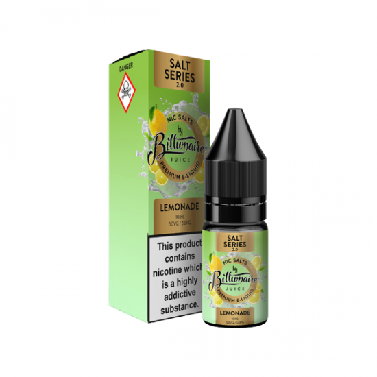 10mg Billionaire Juice Salt Series 2.0 10ml Nic Salts (50VG/50PG) - Flavour: Lemonade