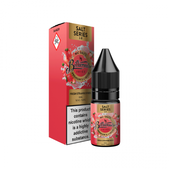 10mg Billionaire Juice Salt Series 2.0 10ml Nic Salts (50VG/50PG) - Flavour: Fresh Strawberries