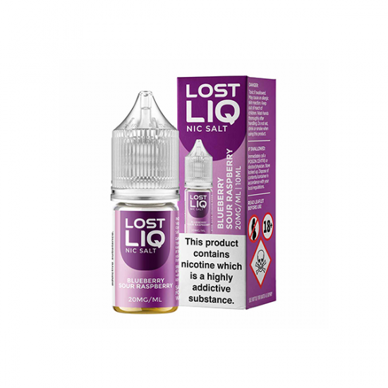 20mg Lost Liq Nic Salts (50VG/50PG) - Flavour: Blueberry Sour Raspberry