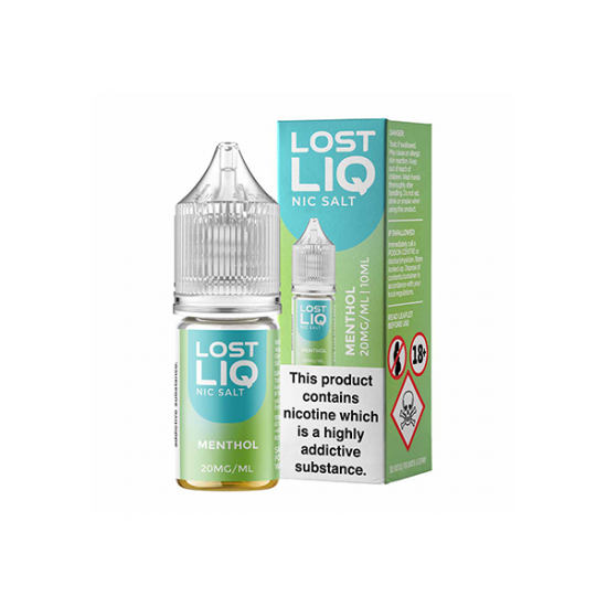 20mg Lost Liq Nic Salts (50VG/50PG) - Flavour: Menthol