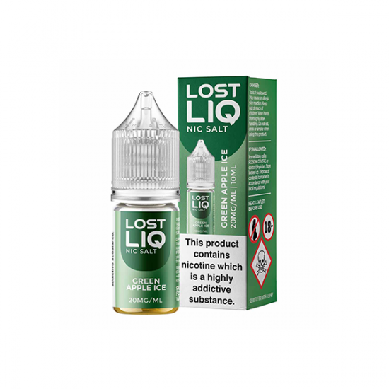 10mg Lost Liq Nic Salts (50VG/50PG) - Flavour: Green Apple Ice