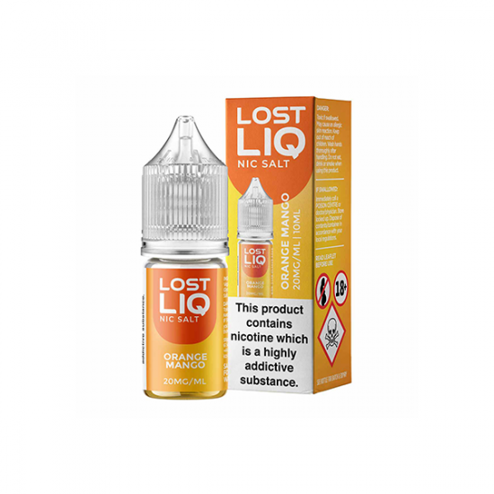 10mg Lost Liq Nic Salts (50VG/50PG) - Flavour: Orange Mango