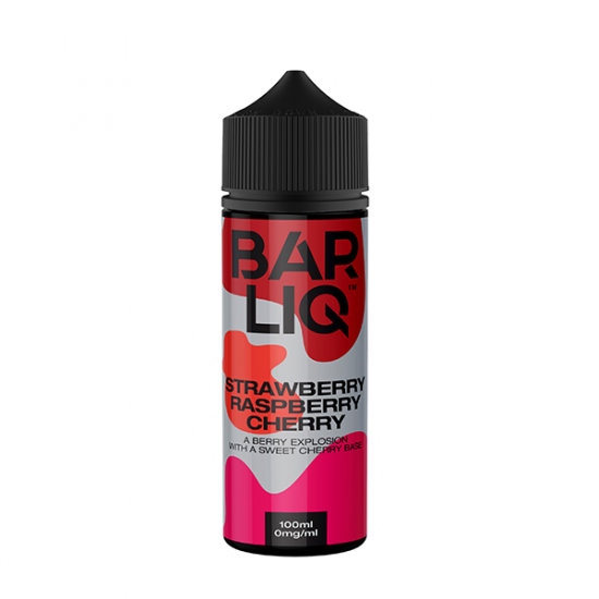 0mg Bar Liq shortfill 120ml (70VG/30PG) - Flavour: Strawberry Raspberry Cherry