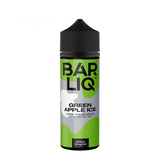 0mg Bar Liq shortfill 120ml (70VG/30PG) - Flavour: Green Apple Ice