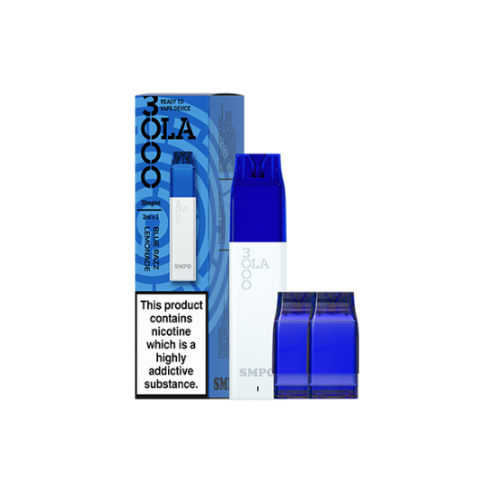 20mg SMPO Ola 3000 Prefilled Pod Vape Kit - 2ml (Pack of 3) - Flavour: Blue Razz Lemonade