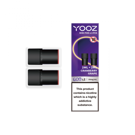 Yooz Mini Replacement Pods 2PCS 2ml (BUY 5 GET 1 FREE) - Flavour: Cranberry Grape