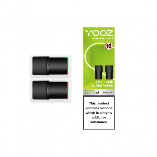 Yooz Mini Replacement Pods 2PCS 2ml (BUY 5 GET 1 FREE) - Flavour: Super Apple