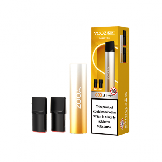 20mg Yooz Mini Rechargeable Device & Vape Pods x2 600 Puffs (BUY 5 GET 1 FREE) - Flavour: Mango Tree