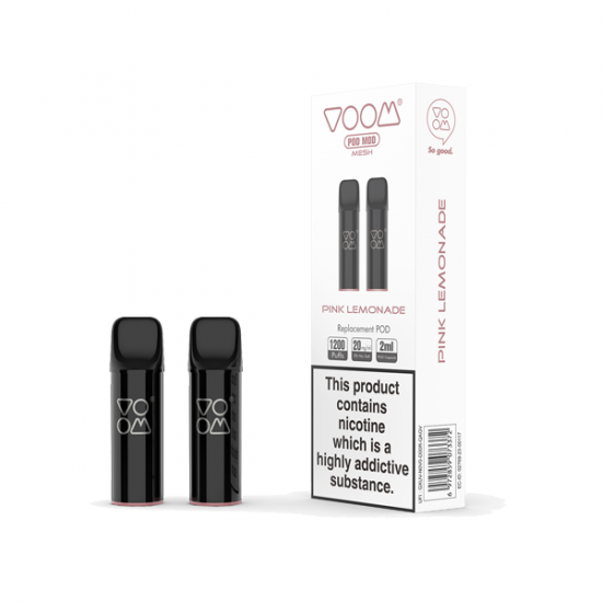 20mg Voom Pod Mod Replacement Mesh Pods 2PCS 1.2Ω 2ml - Flavour: Pink Lemonade