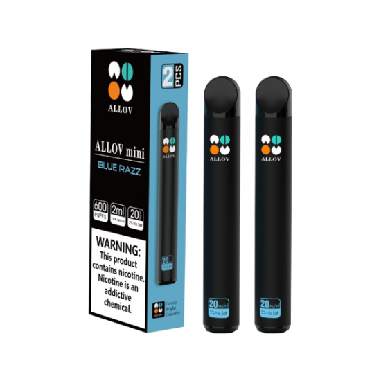 20mg Allov Mini Disposable Vape Device Twin Pack 1200 Puffs - Flavour: Blue Razz