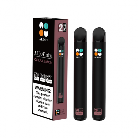 20mg Allov Mini Disposable Vape Device Twin Pack 1200 Puffs - Flavour: Cola Lemon