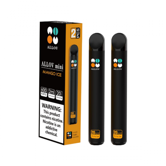 20mg Allov Mini Disposable Vape Device Twin Pack 1200 Puffs - Flavour: Mango Ice