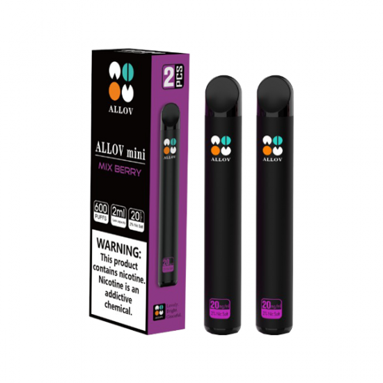 20mg Allov Mini Disposable Vape Device Twin Pack 1200 Puffs - Flavour: Mix Berry