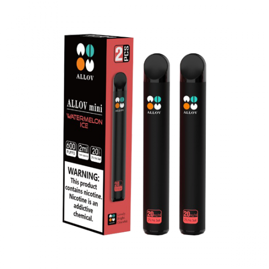 20mg Allov Mini Disposable Vape Device Twin Pack 1200 Puffs - Flavour: Watermelon Ice