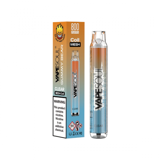 20mg VapeSoul Clear Disposable Vape Device 800 Puffs - Flavour: Gummy Bear