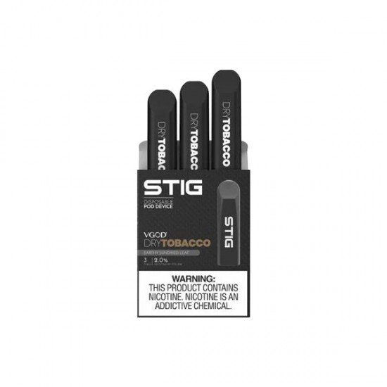 20mg VGOD Stig Disposable Pod Vape Kits 3PCS - Flavour: Dry Tobacco