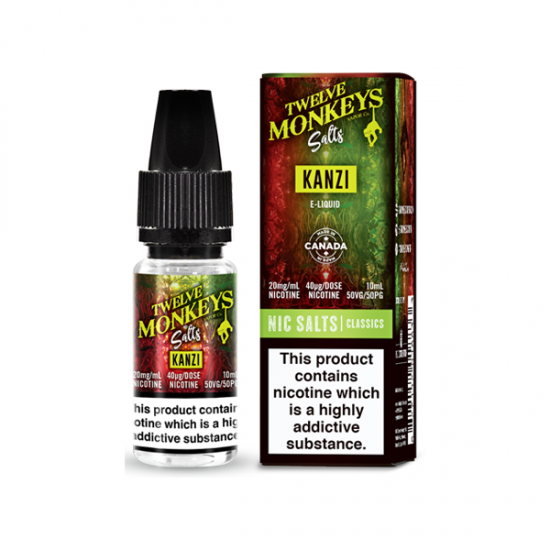 10mg Twelve Monkeys Classics 10ml Nic Salt (50VG/50PG) - Flavour: Kanzi