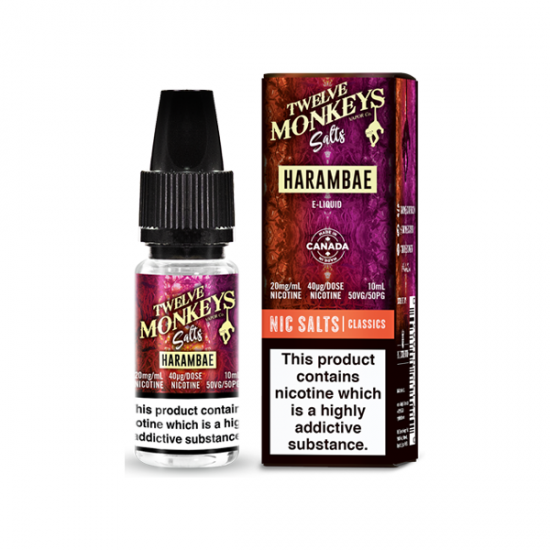 10mg Twelve Monkeys Classics 10ml Nic Salt (50VG/50PG) - Flavour: Harambae