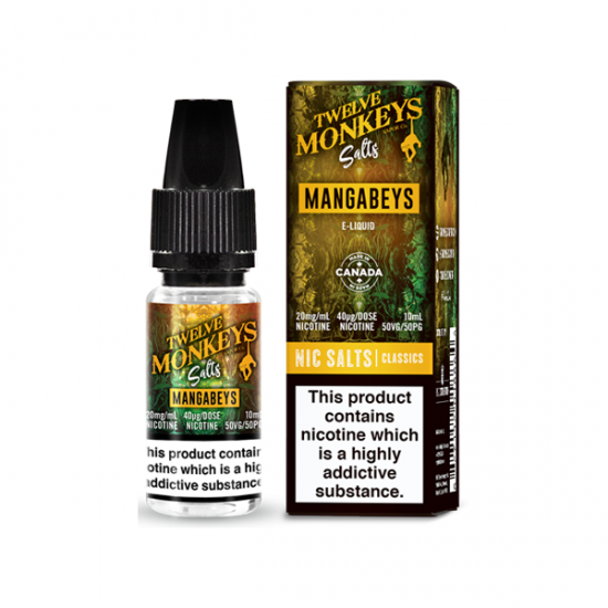 10mg Twelve Monkeys Classics 10ml Nic Salt (50VG/50PG) - Flavour: Mangabeys