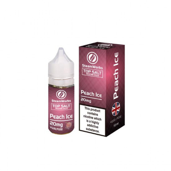 10mg Top Salt Fruit Flavour Nic Salts by A-Steam 10ml (50VG/50PG) - Flavour: Peach Ice