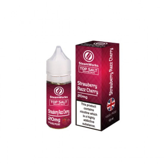 10mg Top Salt Fruit Flavour Nic Salts by A-Steam 10ml (50VG/50PG) - Flavour: Strawberry Razz Cherry