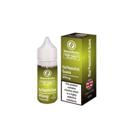 20mg Top Salt Fruit Flavour Nic Salts by A-Steam 10ml (50VG/50PG) - Flavour: Kiwi Passionfruit Guava